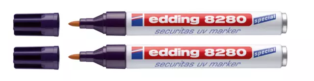 2 x Edding Spezialmarker edding 8280 securitas UV-Marker 1,5 - 3 mm farblos