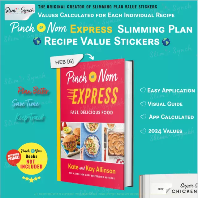 🌍❤️PINCH of NOM EXPRESS Stickers Slimming Plan Recipe Values 2024❤️🌍