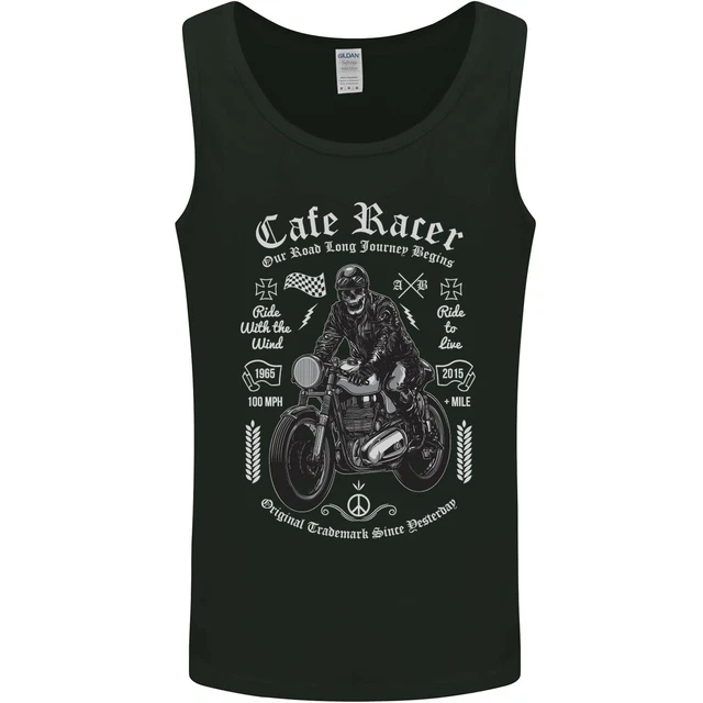 Cafe Racer Motorcycle Motorbike Biker Mens Vest Tank Top