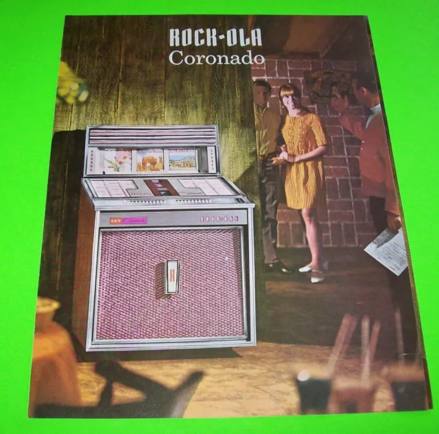 Rock-Ola 431 Coronado Jukebox Art FLYER Phonograph Music 1966 Original UNUSED