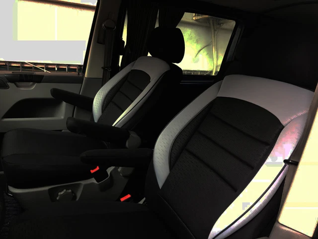 autix Tappetino ZERBINO Nero per VW Bus T5 T6 con 2 sedili singoli in cabina