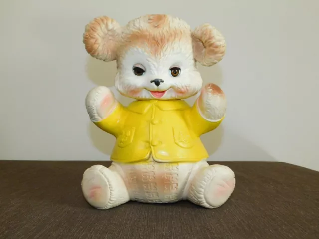 Vintage 10" High 1962 Edward Mobley Rubber Plastic Squeak Teddy Bear Toy