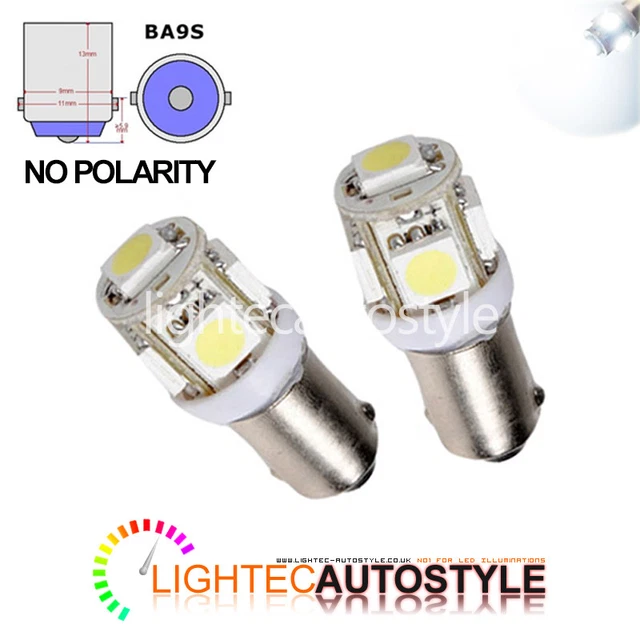 thumbnail image 2 of Lush Uk 2x 5 SMD LED 233 BA9S T4W Bayonet Bulb – 360° White, Side Light / Interior 2 of 4