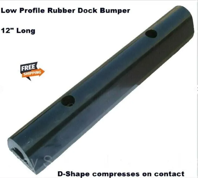 12" Long Rubber Loading Dock Bumper Low Profile Truck Trailer Dock Wall Protect