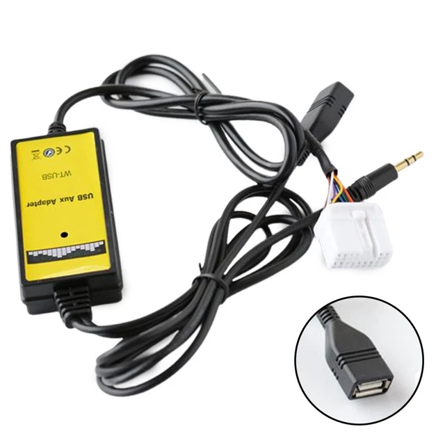 AUX Input MP3 CD Interface Adapter USB Cable + Reader For Honda High-Quality