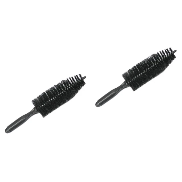 2pcs Universal Black Truck Car Auto Wheel Tire Rim Tapered Brush Cleaning Tool