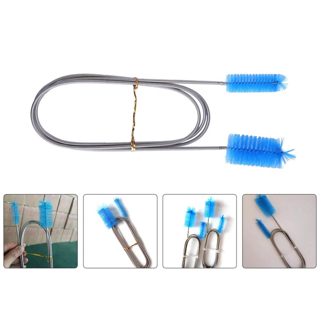 Brosse Ressort Nettoyage Aquarium Double Tête Flexible 155cm - Nettoyeur Tuyaux Filtre