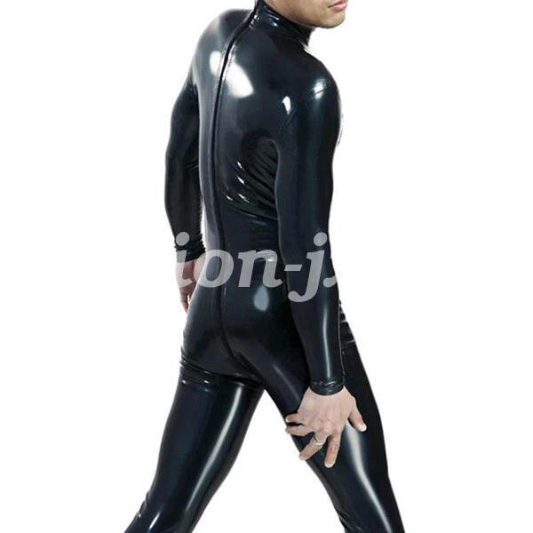Tuta in lattice catsuit gomma body zentai costume nero suit size S~XXL