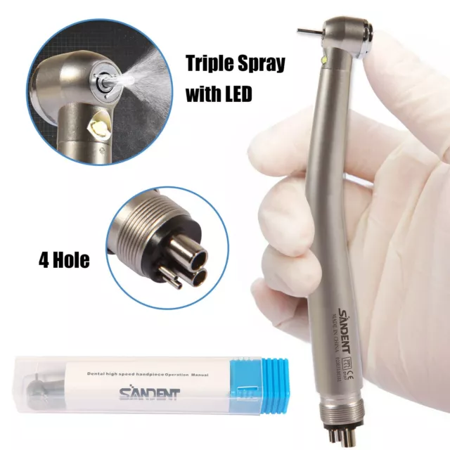 Dental Turbina NSK modelo Luz LED Triple 3 spray Fiber Optic Handpiece 4 Hole