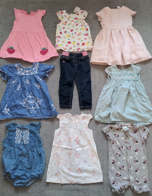 bundle baby girls 12-18 months clothes spring summer holiday dresses top (new)