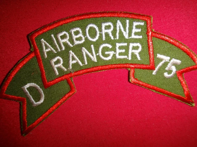 VIETNAM WAR SEMI-SUBDUED Scroll D Co. 75th Infantry Rgt AIRBORNE RANGER ...