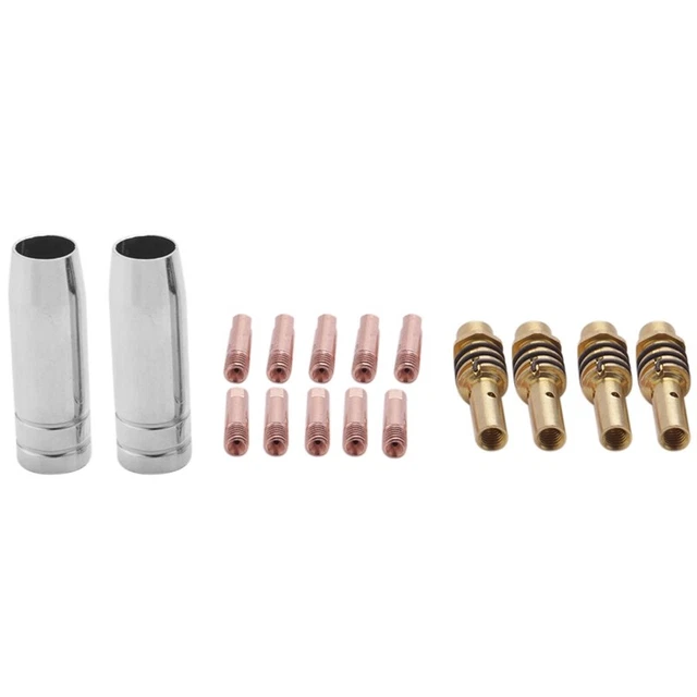 Mig Welding Nozzles for Welding Machine 16 Pcs Gold Tip Contact Tips for MiM8
