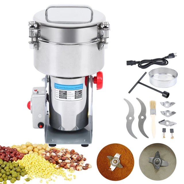 2Kg Electric Herb Grain Spice Grinder Cereal Mill Grinding Flour Powder Machine