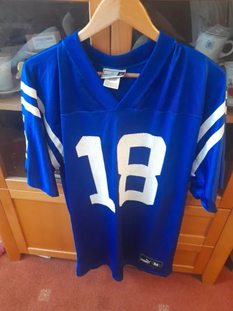 Puma Indianapolis Colts Blue NFL Shirt Jersey Size Medium #18 Peyton Manning