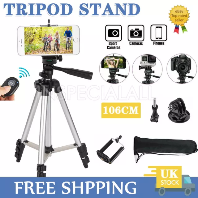 Tripod Stand Mount For Digital Camera Camcorder Phone Holder Iphone Dslr Slr Uk