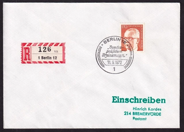 Briefmarken Berlin 1970–1973 – Komplette Dauermarkenserie Gustav Heinemann Postfrisch