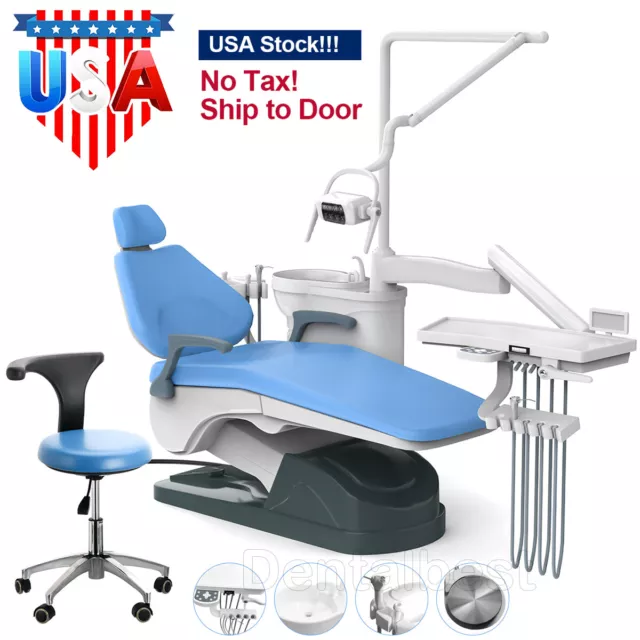 Dental Unit Chair Hard Leather Computer Controlled DC Motor with Stool Kit FDA