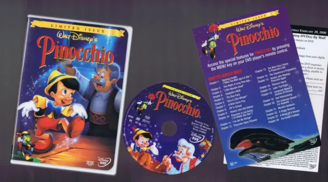 Walt Disney's PINOCCHIO LIMITED ISSUE Edition (DVD) NEAR MINT w/ Insert