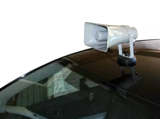 Adastra VM25BT Fahrzeug Megafon Lautsprecher+Mikrofon mit Saugnapf für Autodach
