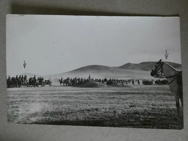 CPA MILITARIA : PHOTO DEFILE ARTILLERIE Gal CATROUX BOGHARI ALGERIE JUIN 1937