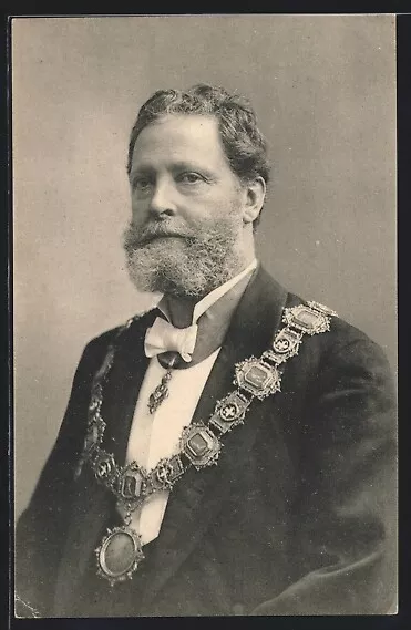Ansichtskarte Portrait Bürgermeister Carl Lueger mit Stadtkette