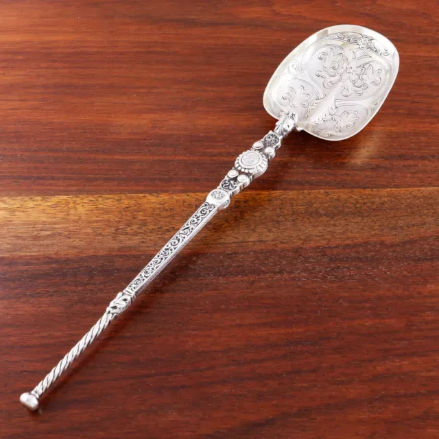 Large Job Frank Hall English Sterling Silver & Gilt Coronation Spoon 1894