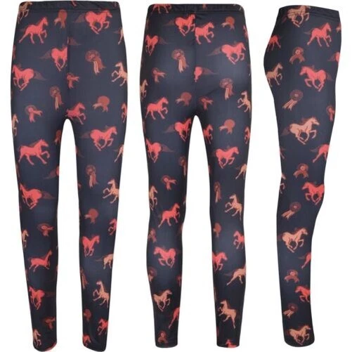Bambine Legging Cavalli Stampa Morbido Elasticizzato Moda Estiva Fondo 5-13 Anno