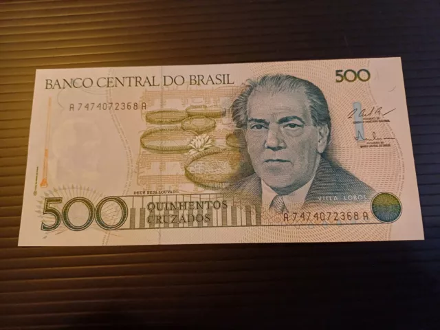 Brazil 500 Cruzados Banknote Uncirculated 1986 P212c