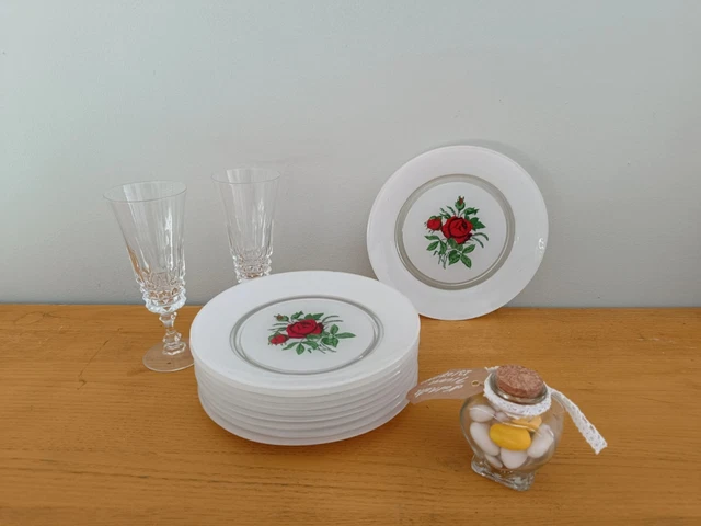 Lot De Vaisselle Vintage Arcopal Volcan Années 70 - 10 Assiettes Dessert, 6 Assiettes, 1 Cocotte