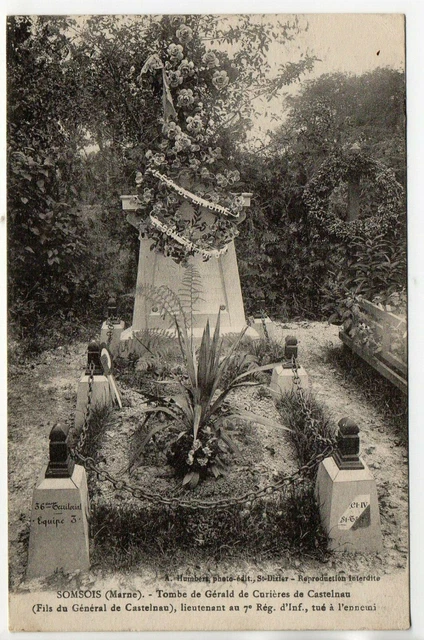SOMSOIS - Marne - CPA 51 - la tombe du Lieutenant De Castelnau