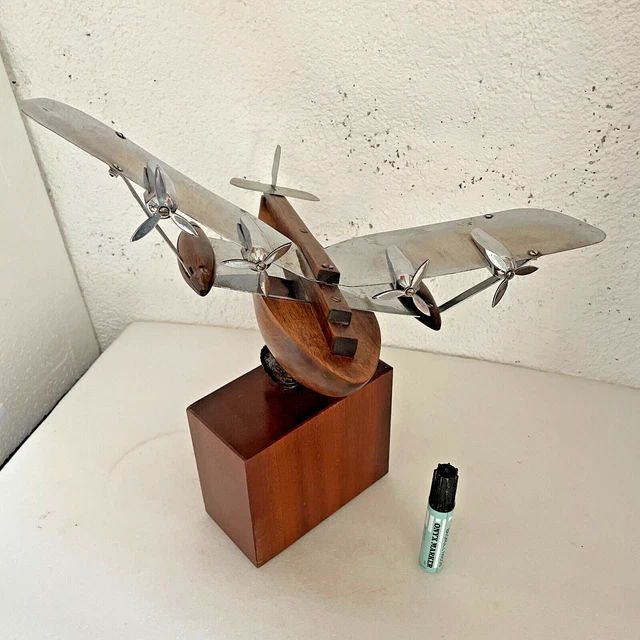 SUPERBE GROS AVION art deco bois chromé design vintage 1930 EUR 400,00 ...