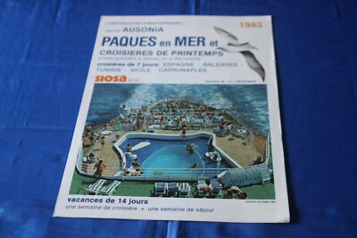 Italia Crociere International brochure AUSONIA Siosa croisières 1986 