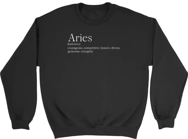 Zodiac Definition Aries Mens Womens Sweatshirt Jumper Gift