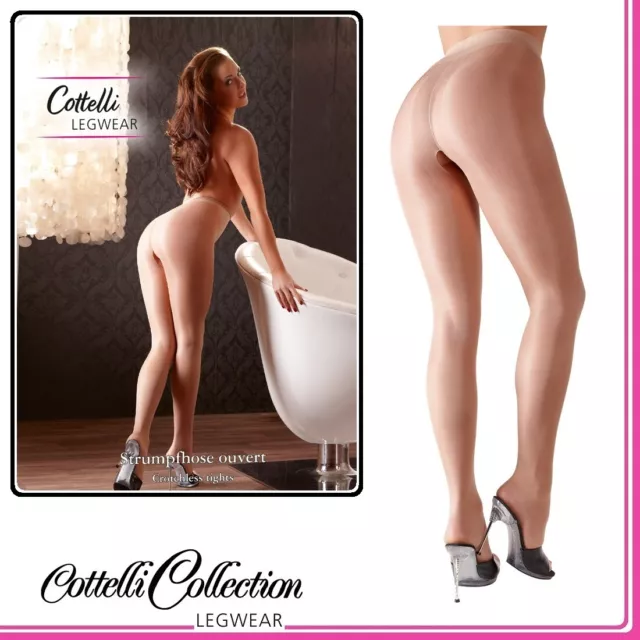 Sexy Collant color carne con cavallo aperto Cottelli intimo donna sexy shop