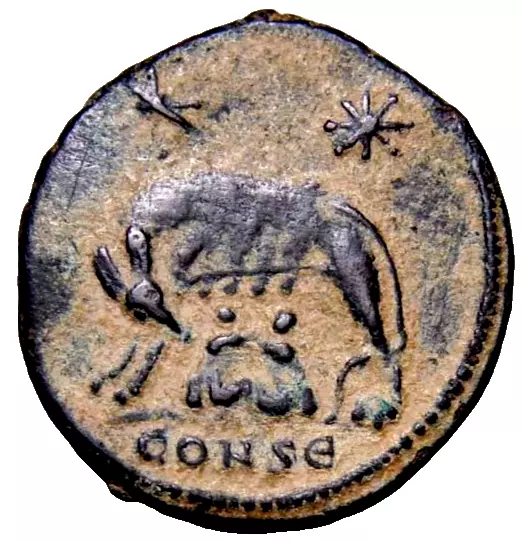 City Commemorative AD 333-335. Constantinople Follis VRBS Roma Roman Coin wCOA