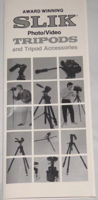 Vintage 1989 brochure/advertisement for Slik Tripods - photographic memorabilia