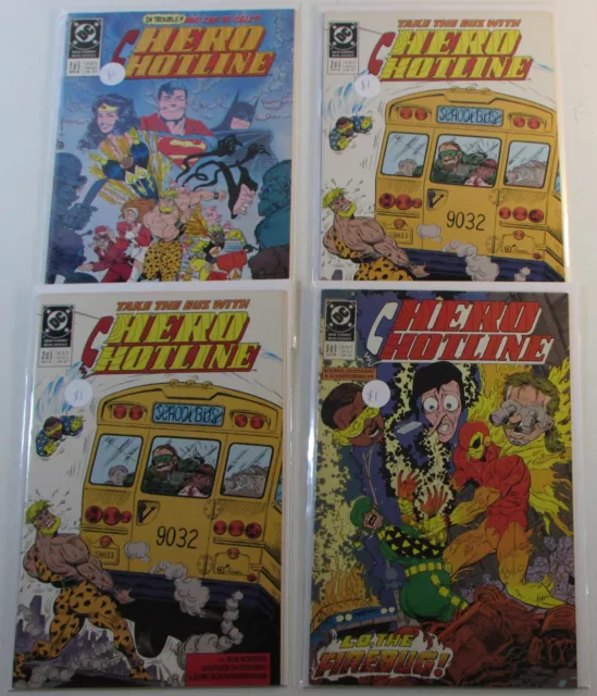 Hero Hotline Lot of 4 #1,2 x2,5 DC Comics (1989) NM 1st Print Comic Books