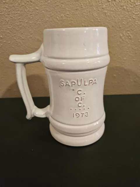 Vintage Frankoma Advertising Mug. SapUlpa C. of C. 1973