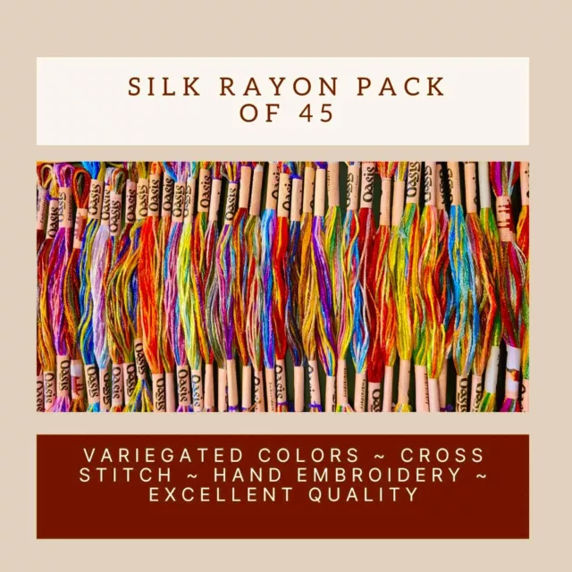 50 Variegated Silk Rayon Cross Stitch Embroidery Threads Lot Embroidery Floss