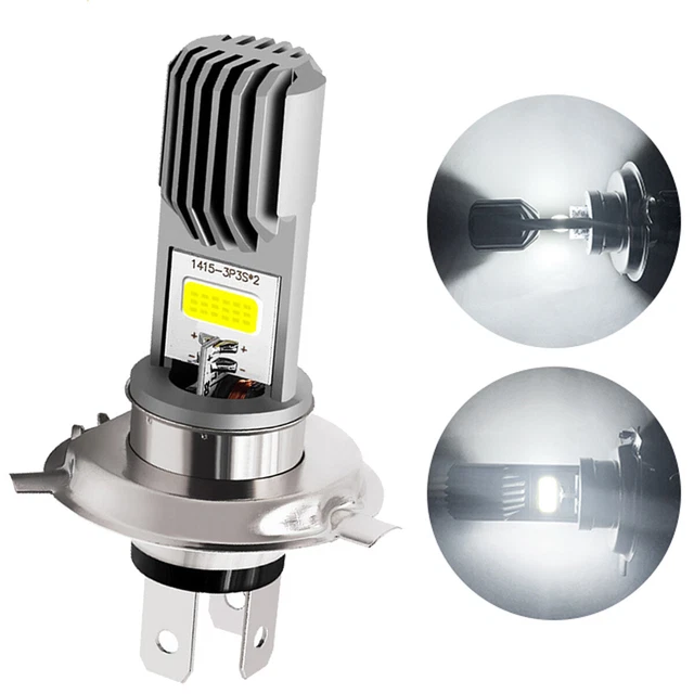 Bevinsee BA20D H6 LED Motorcycle Headlight Bulb - Hi/Low Beam, 1500 Lumens, 6000K White