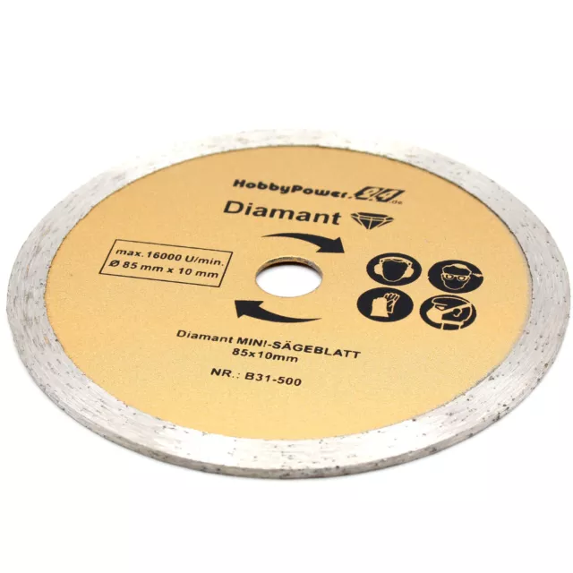1x Disque de Diamant 85mm pour Mini Scie Circulaire Coupe Vitre Lame Neuf