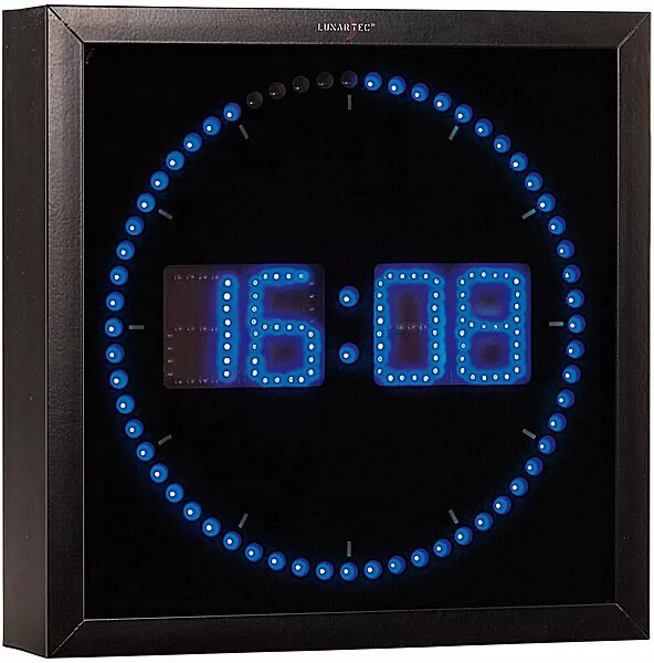 Horloge digitale murale avec 60 LED - Bleu - Lunartec