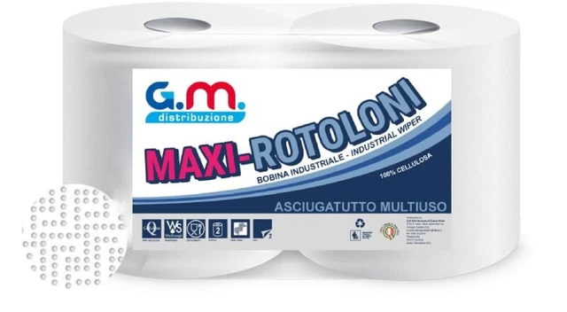 Bobina carta mani cucina rotolo meccanici casa 800 500 strappi asciugatutto indu