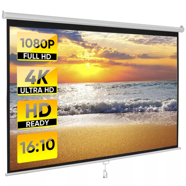 100'' Projector Screen 16:10 4K HD Projector Movies Screen for Home Theater