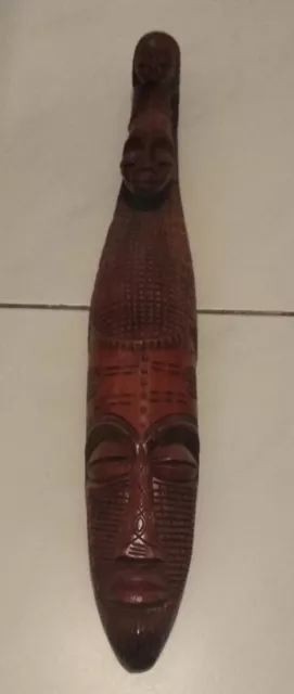 African wooden large curved mask
