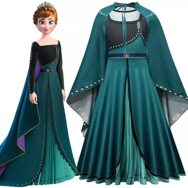 Kids Girls Frozen Queen Anna Cosplay Dress Party Fancy Costume Halloween New