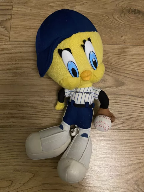 Vintage RARE Looney Tunes Tweety Bird 1998 Plush, Baseball Tweety