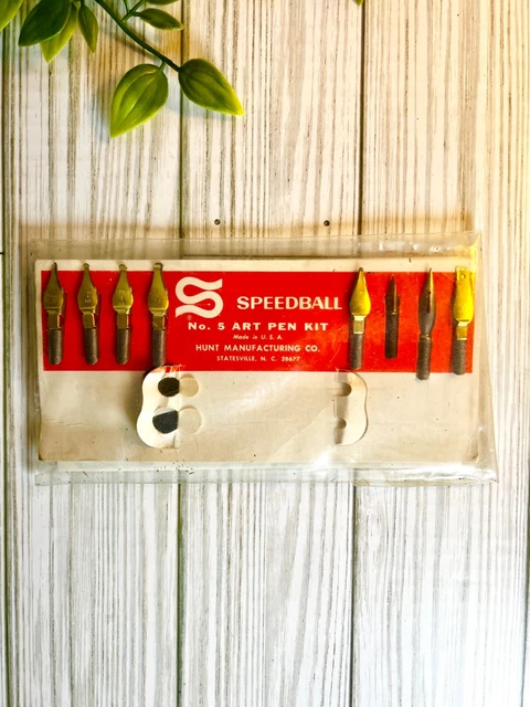 Vintage Speedball Art Pen Set Kit No 5 Calligraphy Nibs Only Usa No Box
