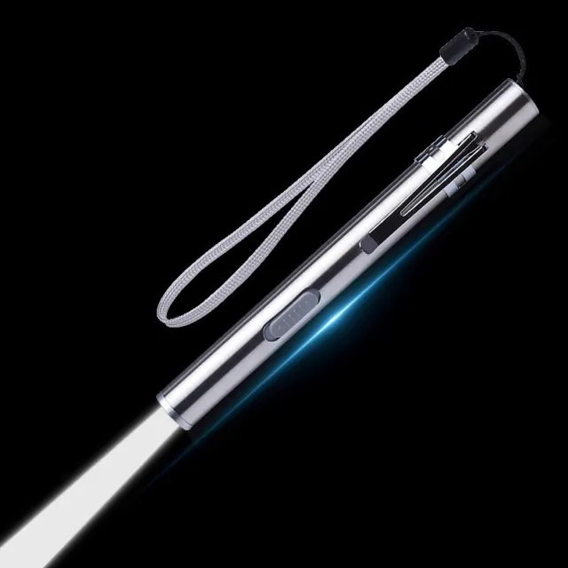 5" LED USB RECHARGEABLE MINI FLASHLIGHT Stainless Steel Pen Light 1000 Lumens 2