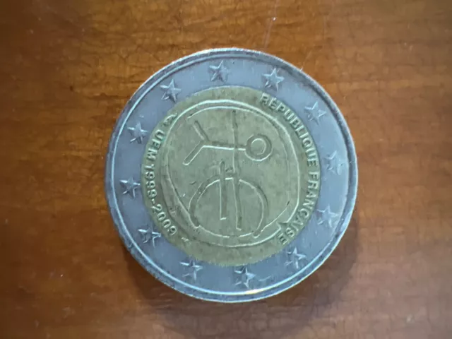 Pièce de 2 euros RARE, Bonhomme UEM 1999-2009 République Française